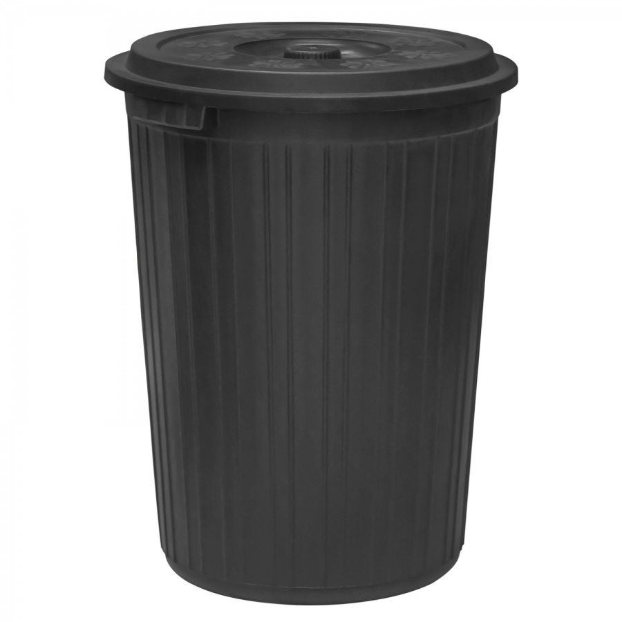 Garbage can with lid, black (75 l.)