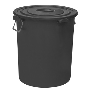 Пластиковые мусорные баки Мусорный бак с крышкой, чёрный (90 л.)
