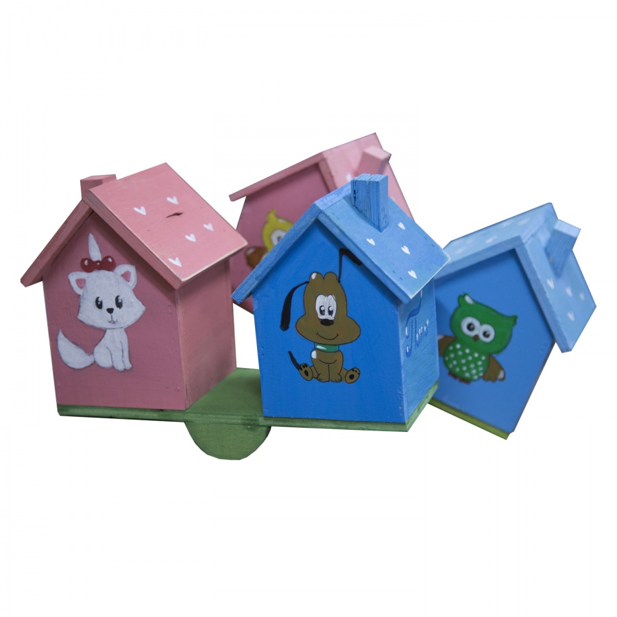 Plywood money box house Mother, father (with a picture)