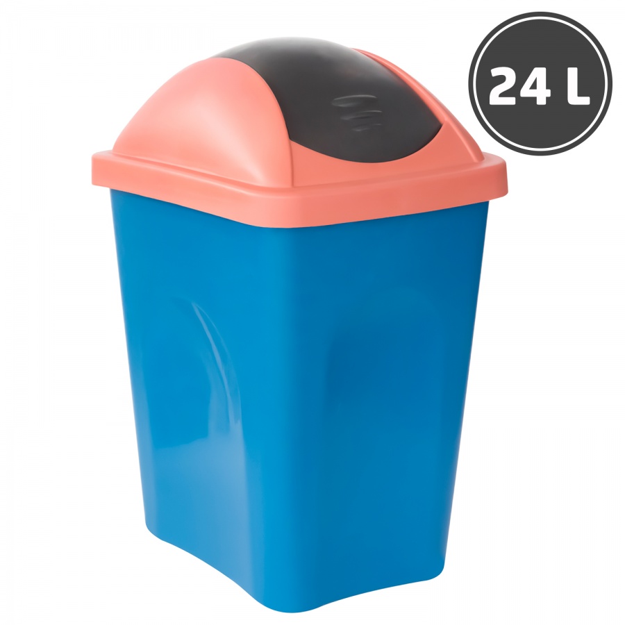 Ведро для мусора с клапаном, цветное (24 л.)